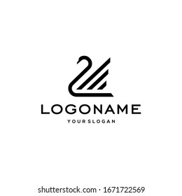 swan logo,goose or duck icon design vector in trendy and abstract luxury line outline style 