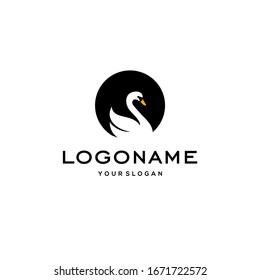 swan logo,goose or duck icon design vector in trendy and abstract luxury line outline style 