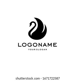 swan logo,goose or duck icon design vector in trendy and abstract luxury line outline style 