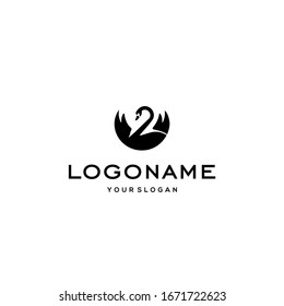 swan logo,goose or duck icon design vector in trendy and abstract luxury line outline style 