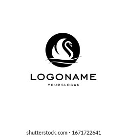 swan logo,goose or duck icon design vector in trendy and abstract luxury line outline style 