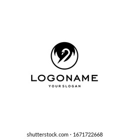 swan logo,goose or duck icon design vector in trendy and abstract luxury line outline style 
