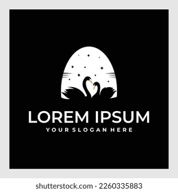swan logo,goose or duck icon design vector in trendy and abstract luxury line outline style