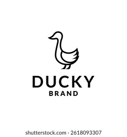 swan logo,goose or duck icon design vector in trendy and abstract line outline style