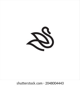 Swan logos. line black Luxury logo