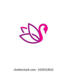 Swan Lotus Logo Simple 
suitable for yoga logo