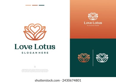 Swan love and lotus leaf logo design inspiration