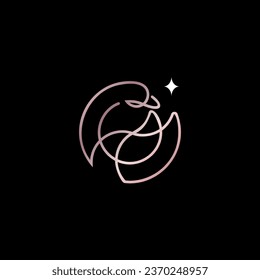 swan luxury beauty line minimalist logo design