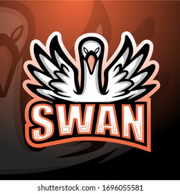 Swan mascot esport logo design