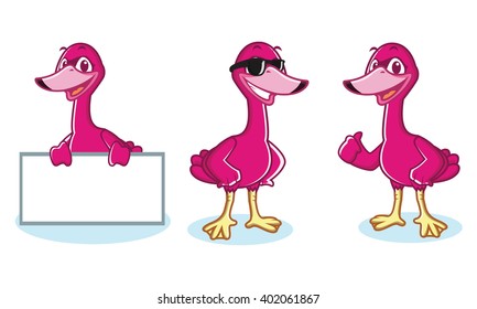 Swan Mascot Vector happy, pose and bring board