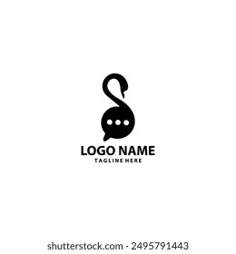 swan message logo design vector