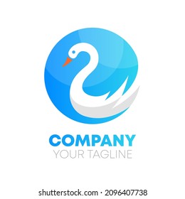 Swan Modern Gradient Logo Design Template