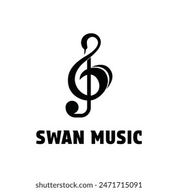 swan music logo design concept idea