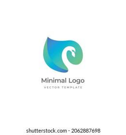 The swan negative space logo template. Vector illustration