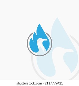 La plantilla de logotipo de espacio negativo de cisne. Ilustración del vector