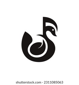 swan note song logo vector, Swan Note studio logo inspiration. for music studio
