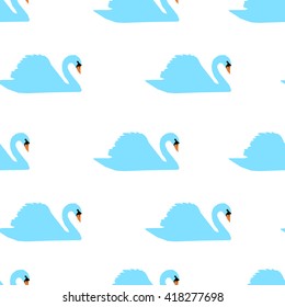 Swan on a background pattern vector illustration, textile, print, fashion, fabric.
