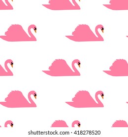 Swan on a background pattern vector illustration, textile, print, fashion, fabric.
