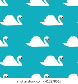 Swan on a background pattern vector illustration, textile, print, fashion, fabric.
