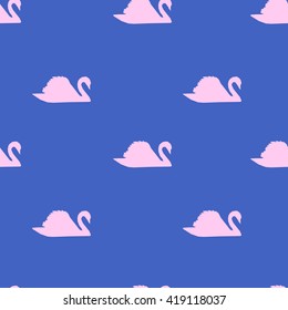 Swan on a background pattern vector illustration, textile, print, fashion, fabric.
