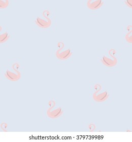 Swan on a blue background pattern vector illustration, textile, print, fashion, fabric.