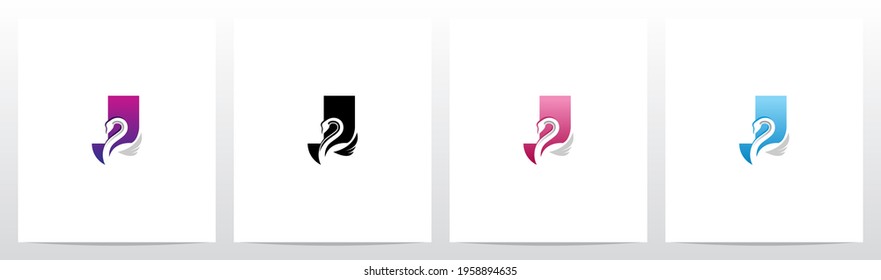 Swan On Letter Logo Design J