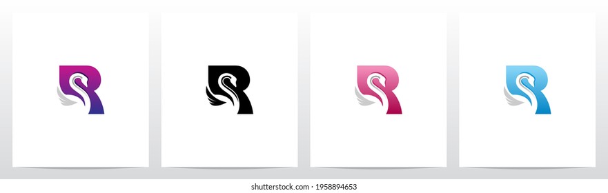 Swan On Letter Logo Design R
