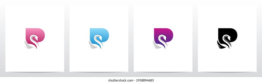 Swan On Letter Logo Design P