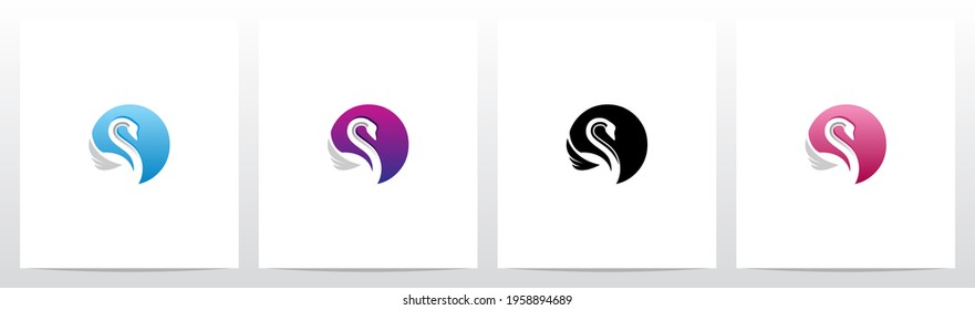 Swan On Letter Logo Design O