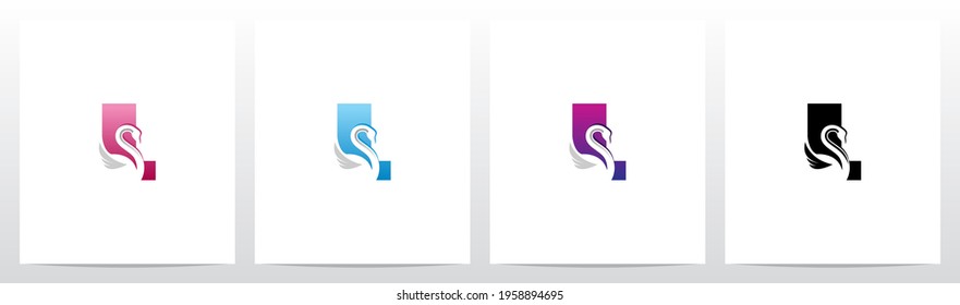 Swan On Letter Logo Design L