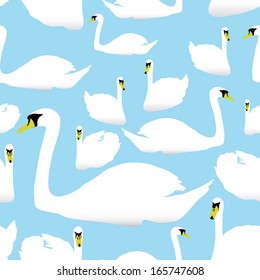swan on the watter pattern eps10