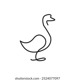 Swan with one line art style vector illustration good for simple animal desain collection