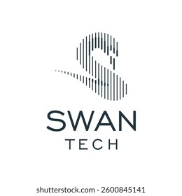Swan Optical Illusion Logo Template