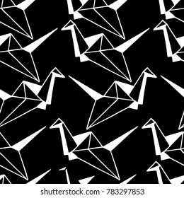 Swan origami vector illustration. Doodle style. Design, print, decor, textile, paper