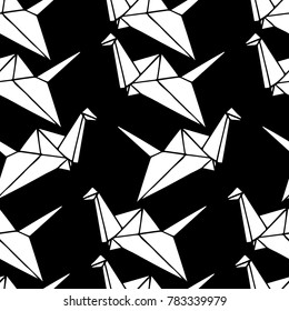 Swan origami vector illustration. Doodle style. Design, print, decor, textile, paper