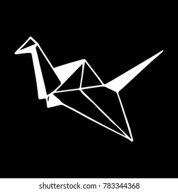 Swan origami vector illustration. Doodle style. Design, print, decor, textile, paper