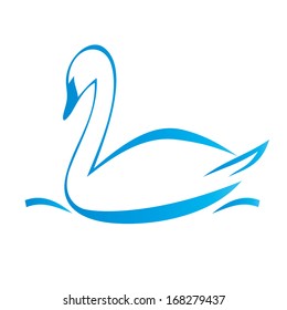 Swan outline vector 