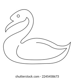 swan outline vector illustration,isolated on white background,top view