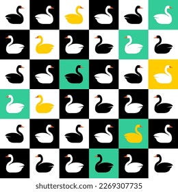 Swan pattern seamless. Baby fabric texture. Vector background