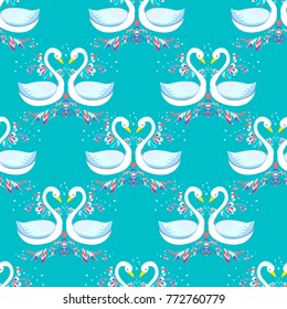 Swan pattern vector