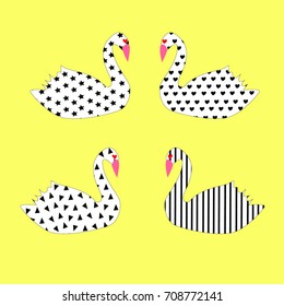 swan pattern vector illustration