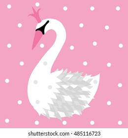 Swan pink white grey
