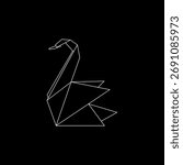 Swan Polygonal Lines, can use for Logo, Pictogram, Website, Apps, or Graphic Design Element. Vector Illustration