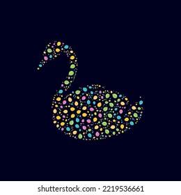 swan pop art design vector