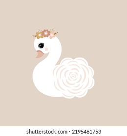 Swan queen princess boho kids room decor