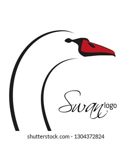 Swan s head minimalist vector silhouette.