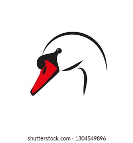 Swan s head minimalist vector silhouette.