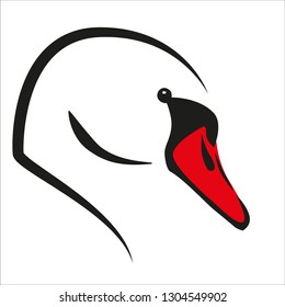 Swan s head minimalist vector silhouette.