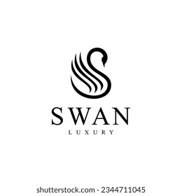 idea creativa del logo de swan	