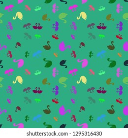 Swan seamless background - romantic pattern. Cute childish print.